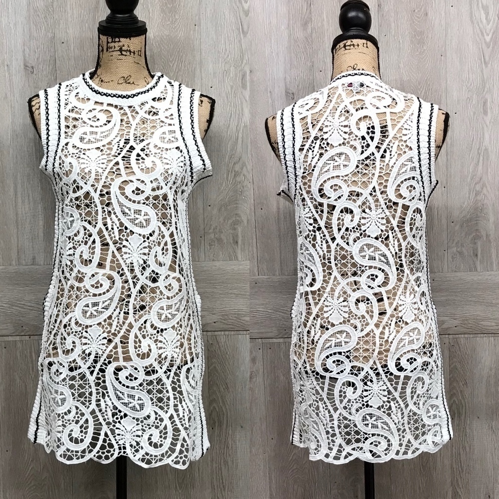 Knit Crochet Cover Up White BB796 BB797